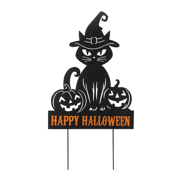 30.25 in. H Halloween Metal Silhouette Cat Yard Stake