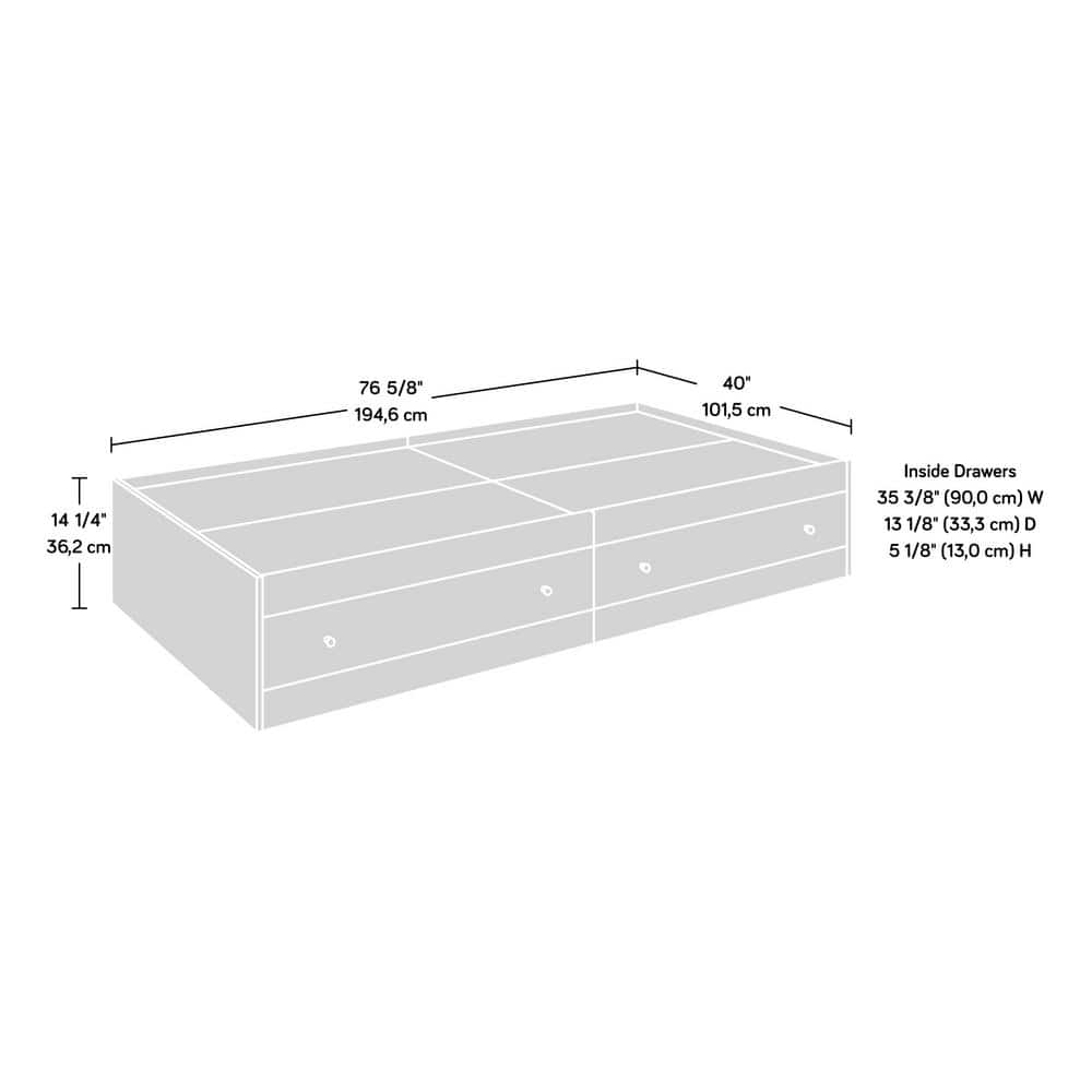 Sindoori Mango Twin Wood Frame Bed with 2 Storage Drawers