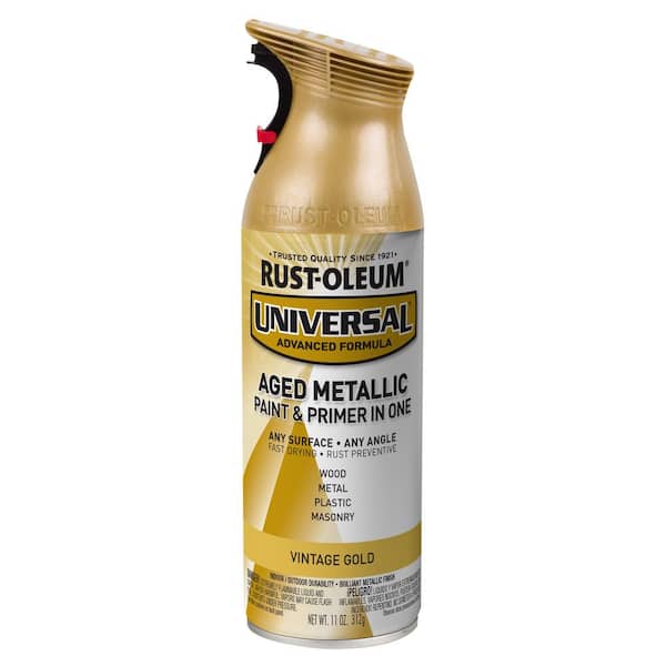 Rust-Oleum Universal 11 oz. All Surface Metallic Vintage Gold Spray Paint  and Primer in One 342918 - The Home Depot