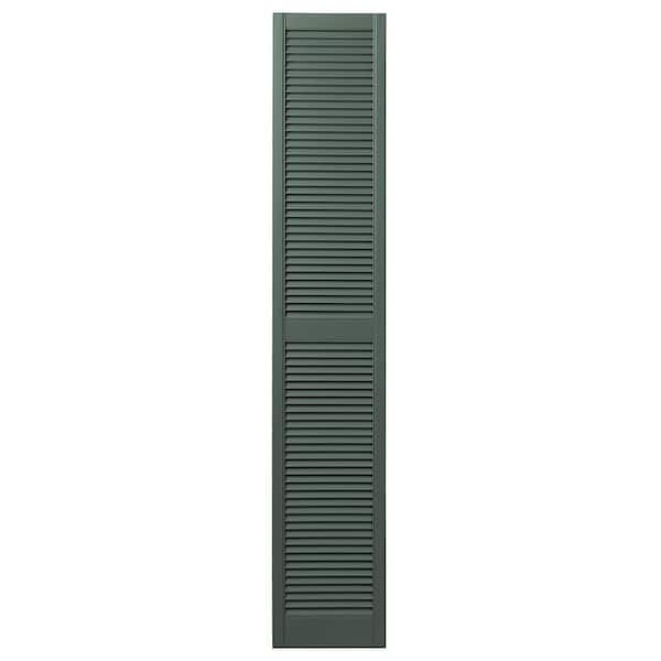 Ply Gem 15 in. x 75 in. Open Louvered Polypropylene Shutters Pair in Green