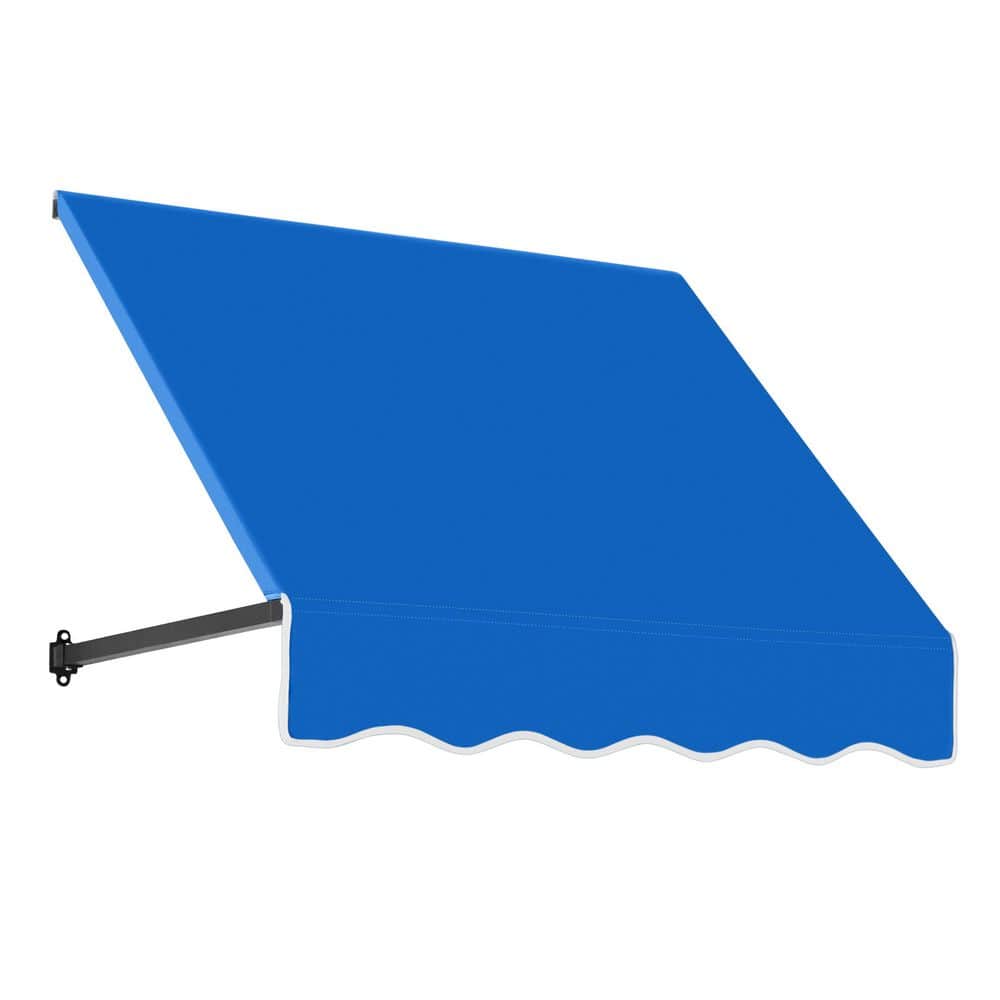 AWNTECH 3.38 ft. Dallas Retro Acrylic Fabric Fixed Awning (40.5 in. W x 18 in. H x 24 in. D) in Bright Blue