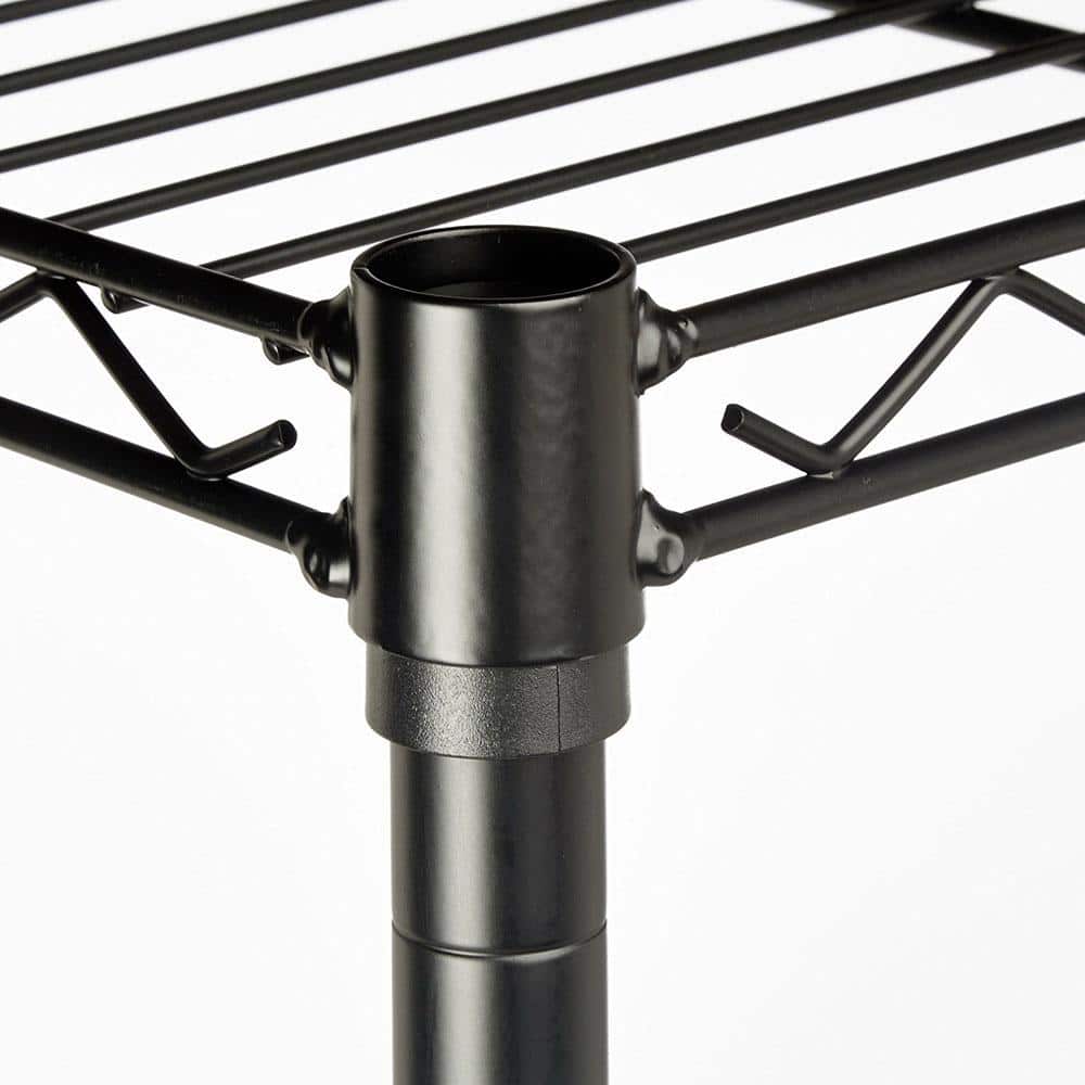 Black 5-Tier Metal Freestanding Storage Shelf Unit