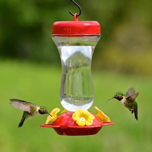 Petunia Top-Fill Glass Hummingbird Feeder - 16 oz. Capacity