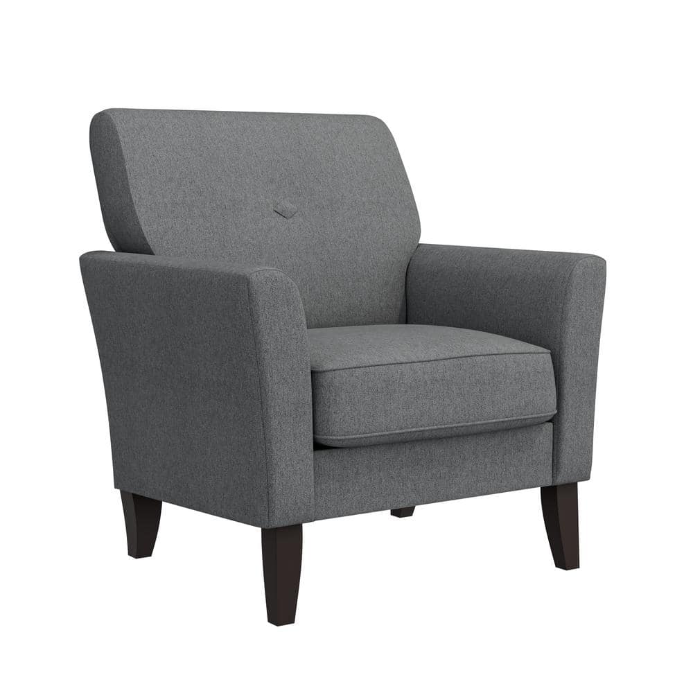Handy Living Alex Smoky Gray Plush Low Pile Velour Fabric Transitional Flared Arm Chair 340C CNF16 312 The Home Depot
