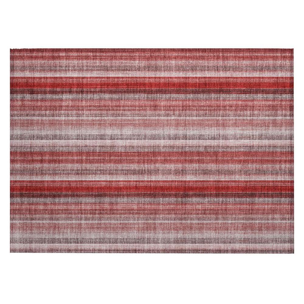 Gray Pink and Red 2 ft. x 3 ft. Woven Striped Rectangle Indoor/Outdoor Area Rug price history on PriceWatchPro
