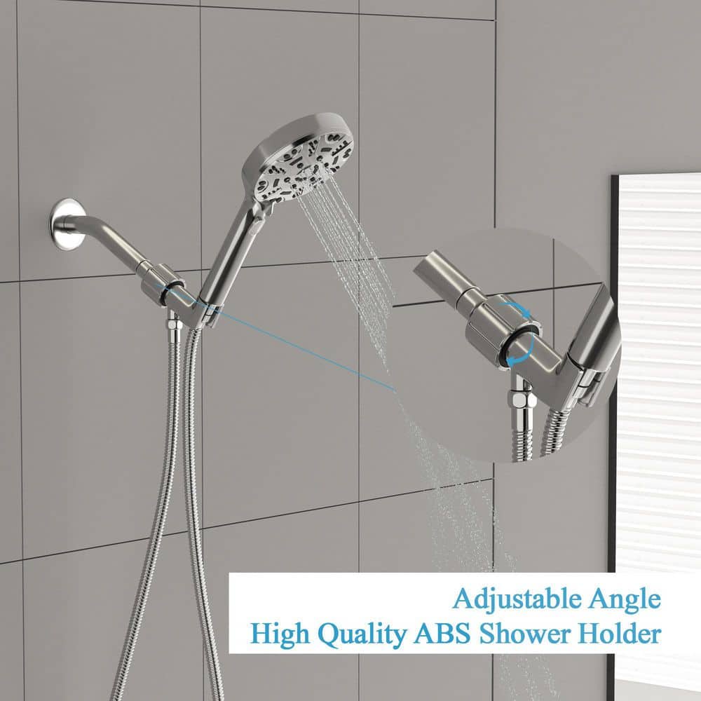 Chrome 8-Spray Wall Mounted Handheld Shower Head