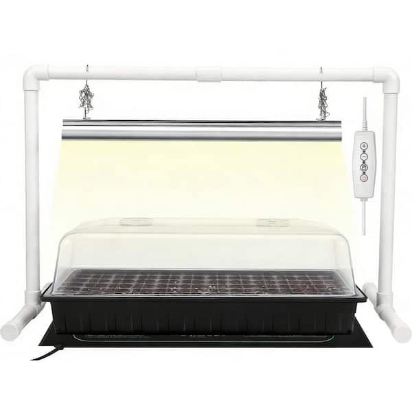 1020 Seed Starter Kit with Grow Light and Heat Mat, 7 in. Humidity Dome, 6 x 12 Cell Tray, 8/12/18H Timer and Stand
