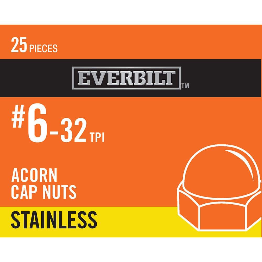 Everbilt #6-32 Stainless Steel Cap Nut (25-Pack) 810842