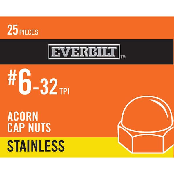 Everbilt #6-32 Stainless Steel Cap Nut (25-Pack)