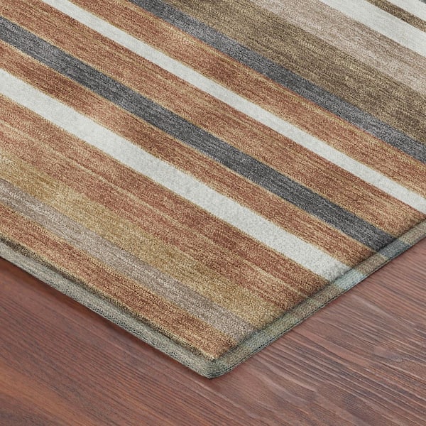 Mayfield Premium Machine Washable Abstract AMF2330 Paprika 2 ft. x 7 ft. Runner Rug