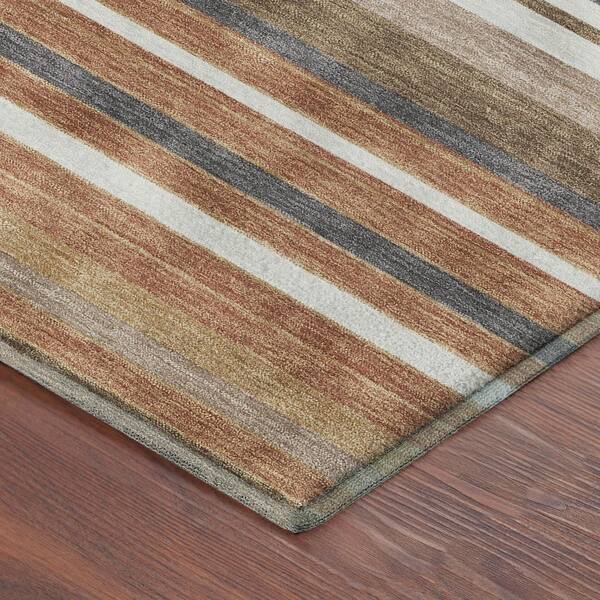 Mayfield Premium Machine Washable Abstract AMF2330 Paprika 3 ft. x 4 ft. Area Rug