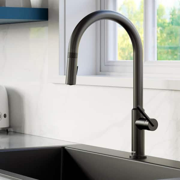 Lagrange Single Handle Pull Down Sprayer Kitchen Faucet in Matte Black