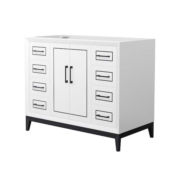 Wyndham Collection Marlena 41.75 in. W x 21.75 in. D x 34.5 in. H Single Bath Vanity Cabinet without Top in White