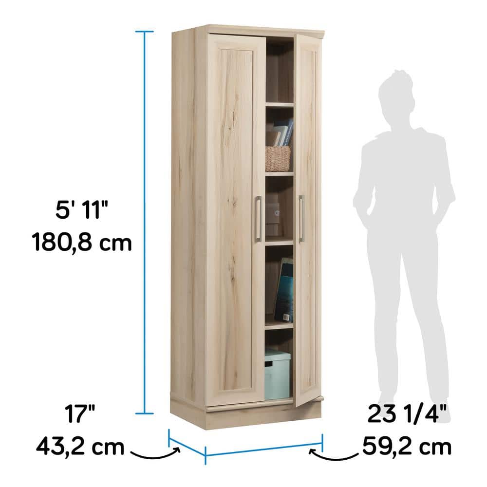 Pacific Maple Freestanding Storage Cabinet with Adjustable Shelving