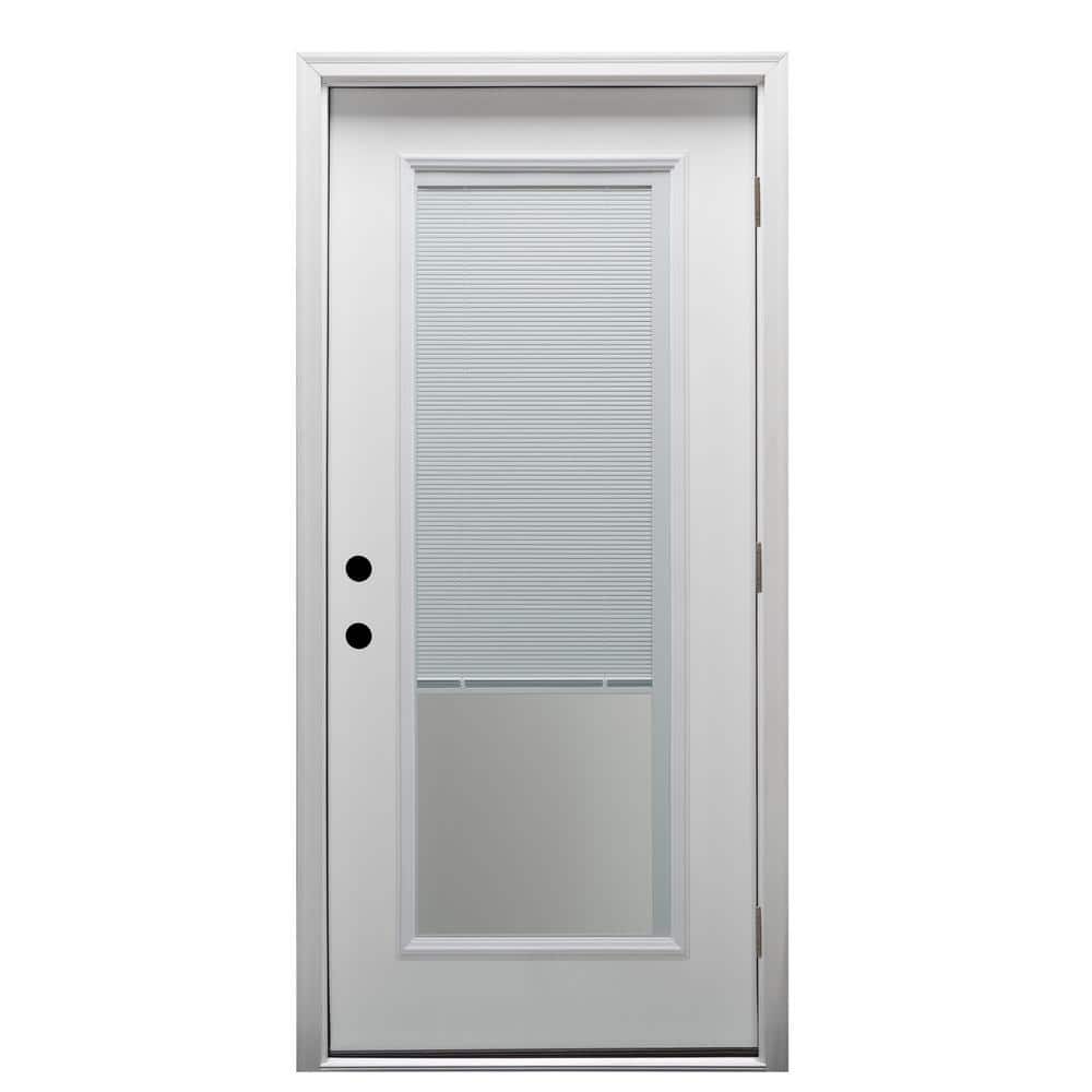 32 in. x 80 in. Internal Blinds Left-Hand Outswing Full Lite Clear Primed Steel Prehung Front Door with Brickmould price history on PriceWatchPro