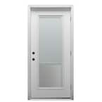 36 in. x 80 in. Internal Blinds Left-Hand Outswing Full Lite Clear Primed Steel Prehung Front Door with Brickmould