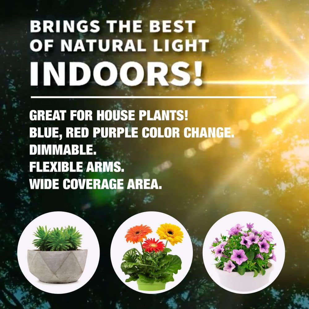 Bell + Howell 24" Black LED Indoor Grow Light with Adjustable Timer