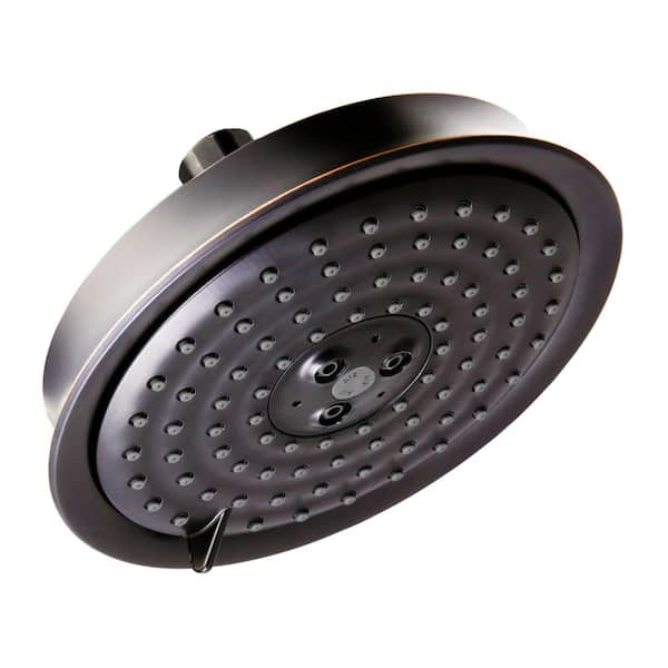 Raindance Classic 3-Spray Patterns with 1.75 GPM 6 in. Wall Mount Fixed Shower Head in Rubbed Bronze