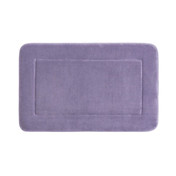 Terry Wisteria Purple 20 in. x 32 in. Microfiber Memory Foam Bath Mat