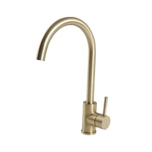 Single Handle Bar Faucet with Water Supply Lines in Brushed Gold