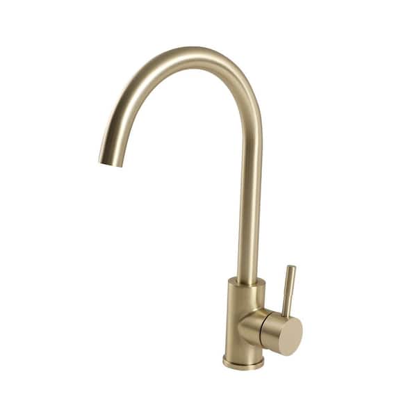 Unbranded Single Handle Bar Faucet with Water Supply Lines in Brushed Gold