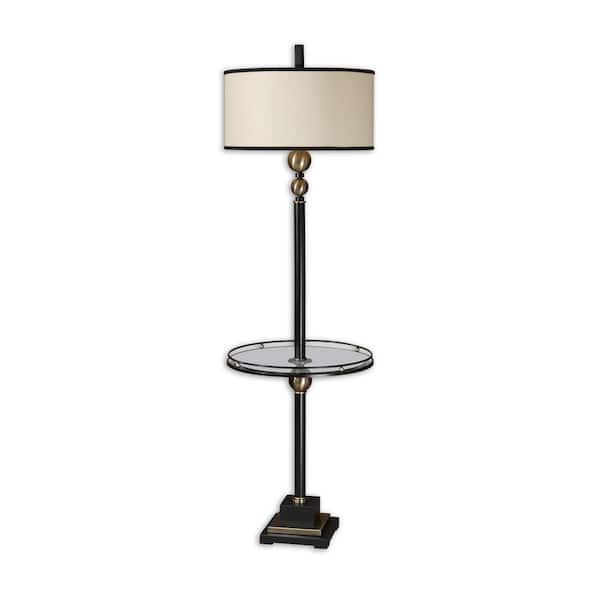 Global Direct 65.5 in. Rustic Black End Table with Lamp