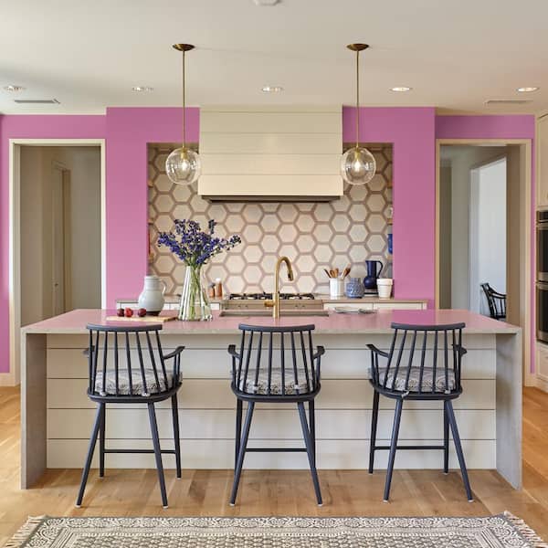 1 gal. #100B-6 Fuchsia Kiss Semi-Gloss Interior Paint