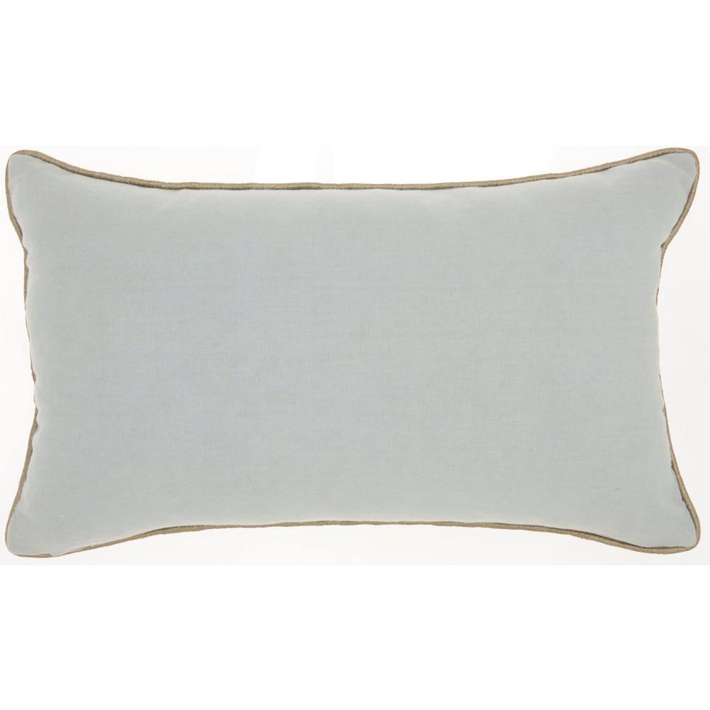 Powder Blue Beaded Velvet Rectangular Throw Pillow 12" x 20"