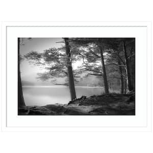 "Scottish Lake" by Dorit Fuhg 1-Piece Wood Framed Black and White Nature Photography Wall Art 19 in. x 25 in.