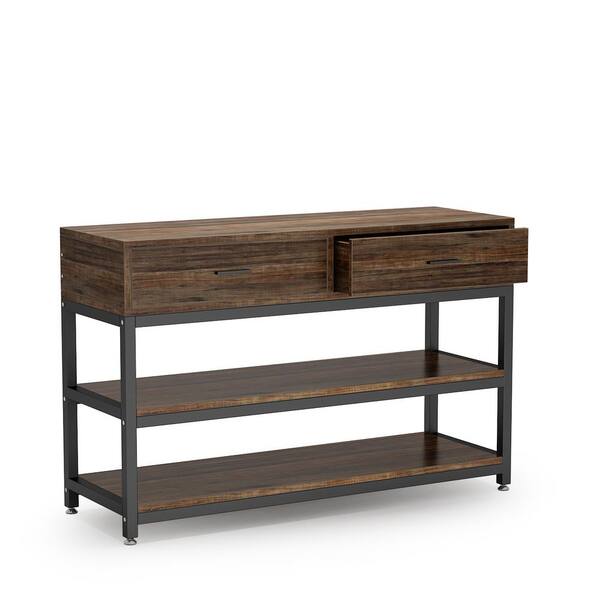 Tribesigns Catalin 47 24 In Rustic, Rustic Wood Console Table With Drawers