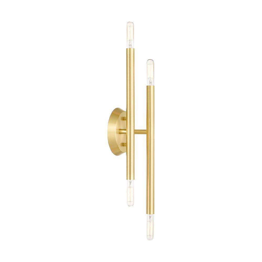 Soho Satin Brass 4-Light Dimmable ADA Wall Sconce