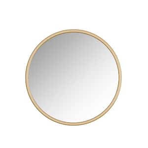 Halcyon 32 in. W x 32 in. H Medium Round Metal Framed Wall Bathroom Vanity Mirror in Gold