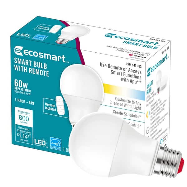 Ecosmart Smart Bulb With Remote Zigbee 60w A19 *Pack of 10* NEW 