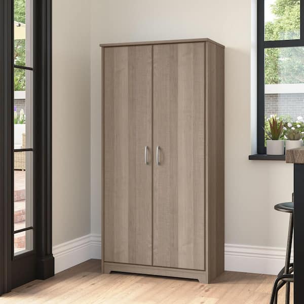Bush Furniture Cabot Ash Gray 60.94 in. Accent Storage Cabinet with Doors and Adjustable Shelves