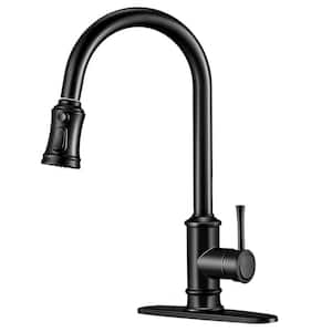 Single Handle 3 Hole Pull Down Sprayer Kitchen Faucet for Kitchen Sink in Matte Black
