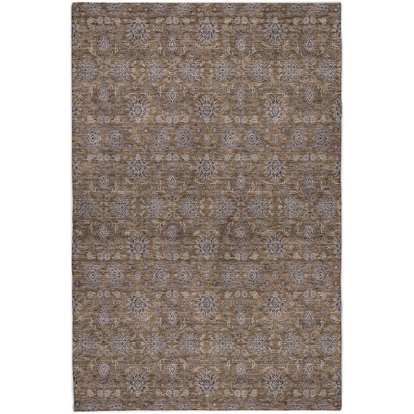 Dream Shag Premium Machine Washable Abstract ADS702 Chocolate 8 ft. x 10 ft. Area Rug