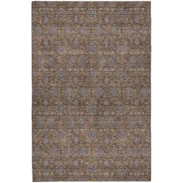 Dream Shag Premium Machine Washable Abstract ADS702 Chocolate 9 ft. x 12 ft. Area Rug