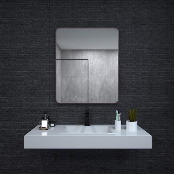 niveal 30 in. W x 36 in. H Rectangular Framed Wall Bathroom Vanity Mirror in Oil Rubbed Bronze