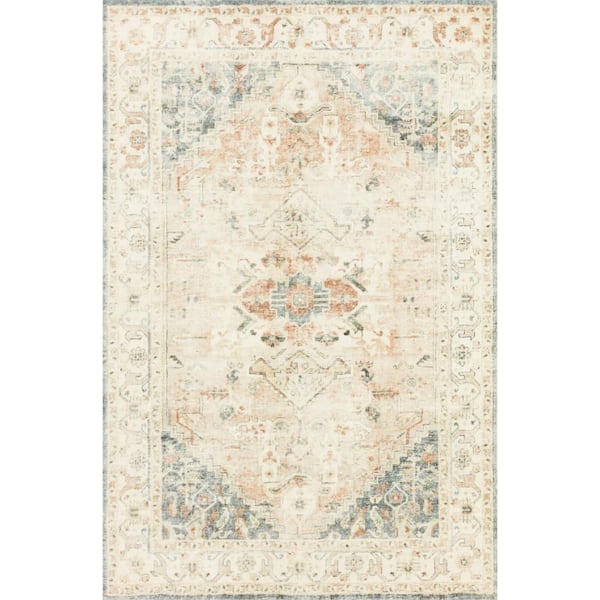 LOLOI II Rosette Clay/Ivory 7 ft. 6 in. x 9 ft. 6 in. Shabby-Chic Plush Cloud Pile Area Rug
