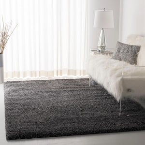 California Shag Dark Gray Doormat 3 ft. x 5 ft. Solid Area Rug