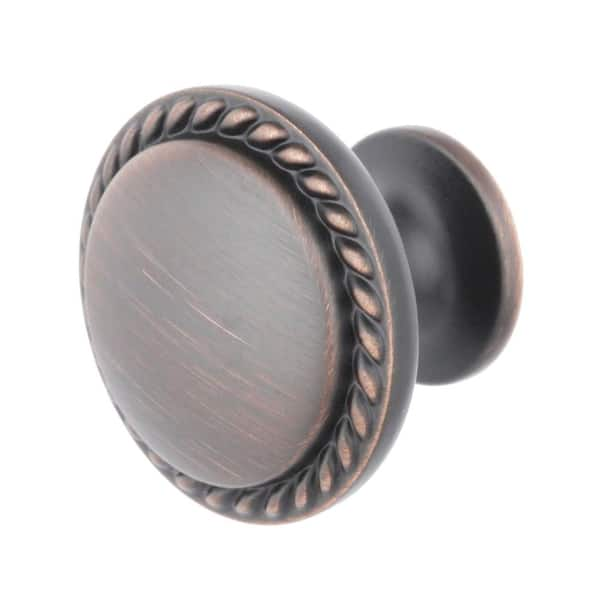 Everbilt Rope Edge 1-1/8 in. Oil Rubbed Bronze Classic Round Cabinet Knob (25-Pack)