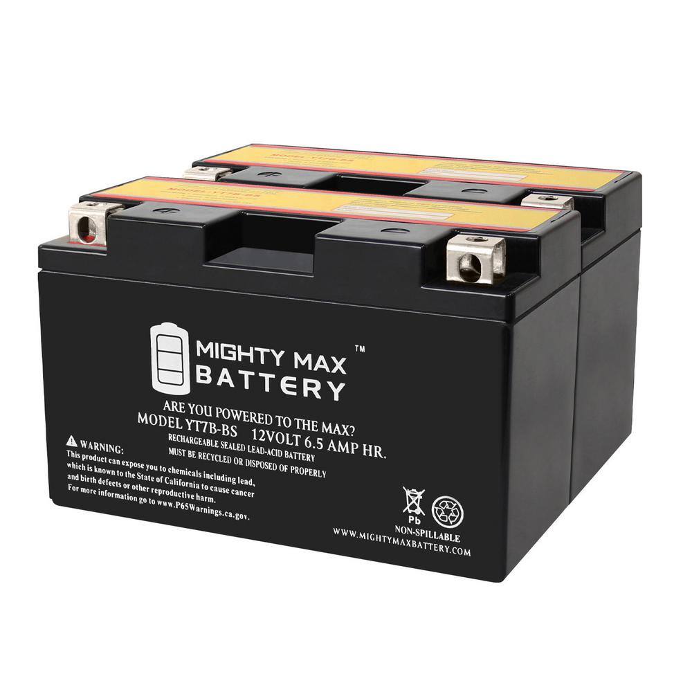 Mighty Max YT7B-BS 12V 6.5Ah Battery – Replacement For Yamaha YFZ450V (2006) & More
