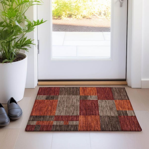 Chantille Machine Washable Indoor/Outdoor Abstract ACN1749 Chocolate 2 ft. x 3 ft. Accent Rug