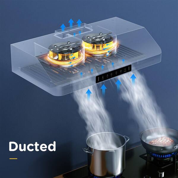 iKTCH 36 in. 900CFM Ducted Under Cabinet Range Hood in Black