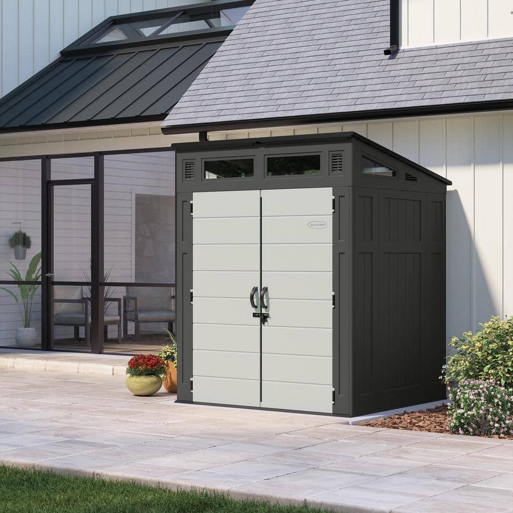 Black Modernist 6x5 ft Storage Shed with Windows