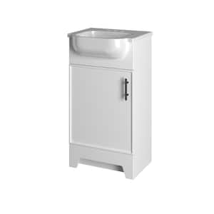 Burgess 18.5 in. W x 16.25 in. D x 35.5 in. H Single Sink Bath Vanity in White with White Cultured Marble Top