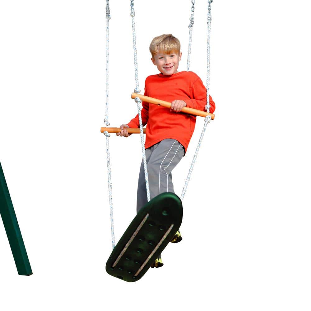 Green and Black Skateboard Swing with Rope and Chain