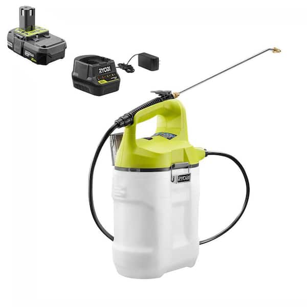 RYOBI ONE+ 18V Cordless Battery 2 Gal. Chemical Sprayer with 2.0 Ah Battery and Charger
