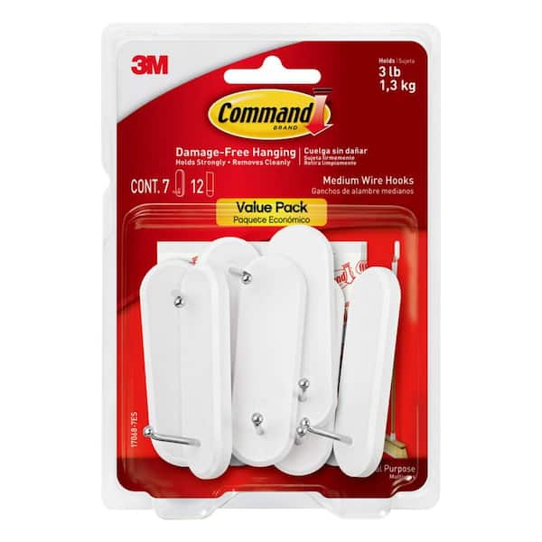 Command 3-Piece Small Damage Free Hanging Wire Self Adhesive Hook