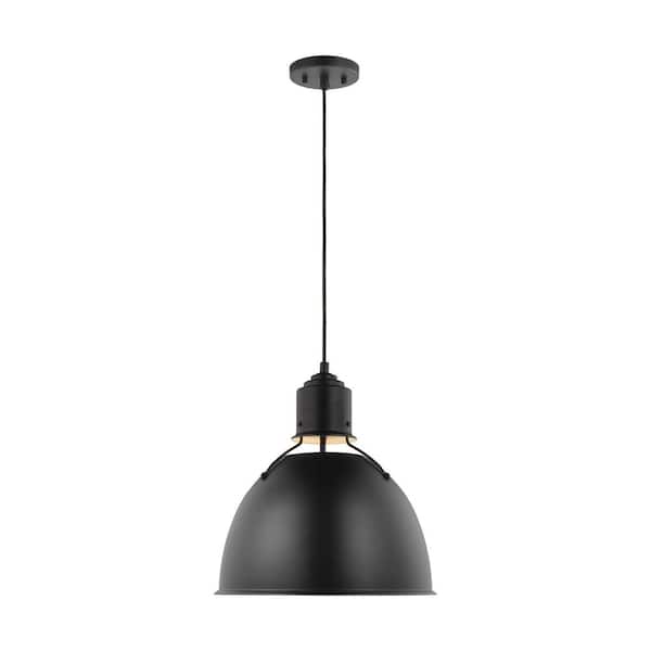 Generation Lighting Huey 1-Light Midnight Black Medium Pendant